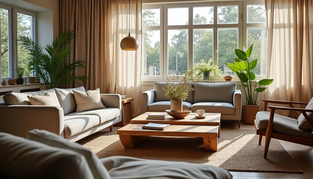 Comment harmoniser le style des meubles et des rideaux dans un salon ?