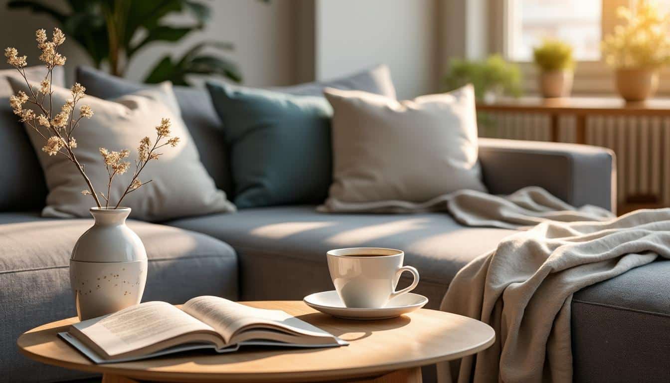 Créer une ambiance de salon moderne grâce à un vase à motif