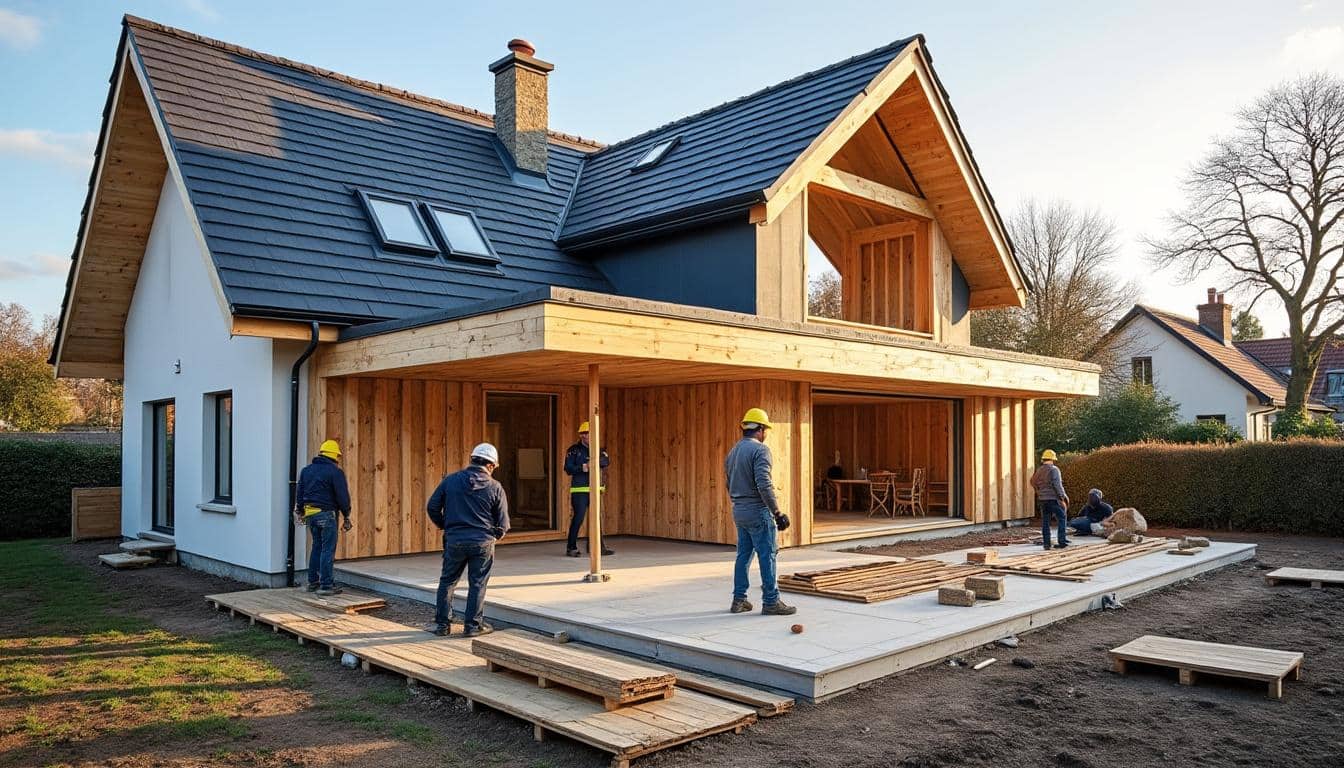 Illustration: Comprendre ce qu’est une extension avec une toiture à deux pans