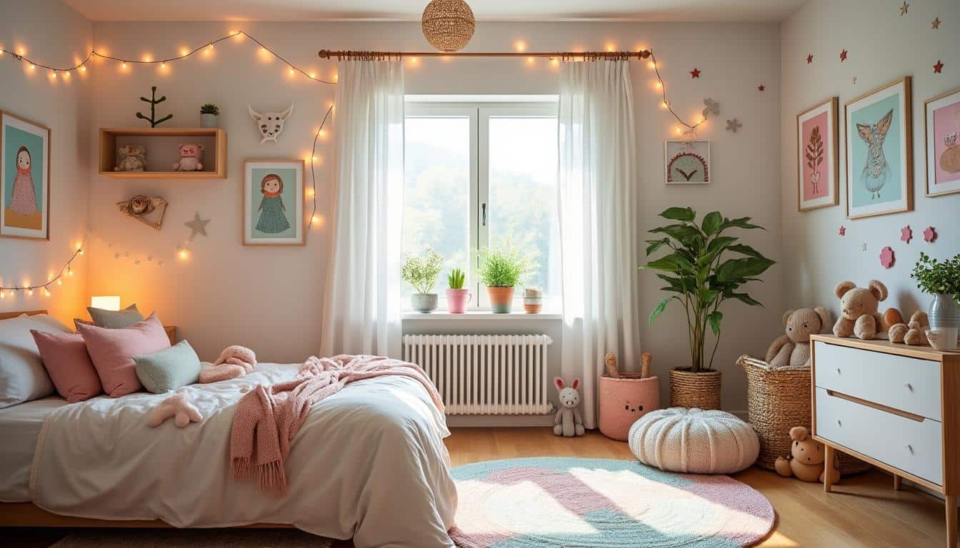 Illustration: Idées créatives pour une décoration murale de chambre de fillette